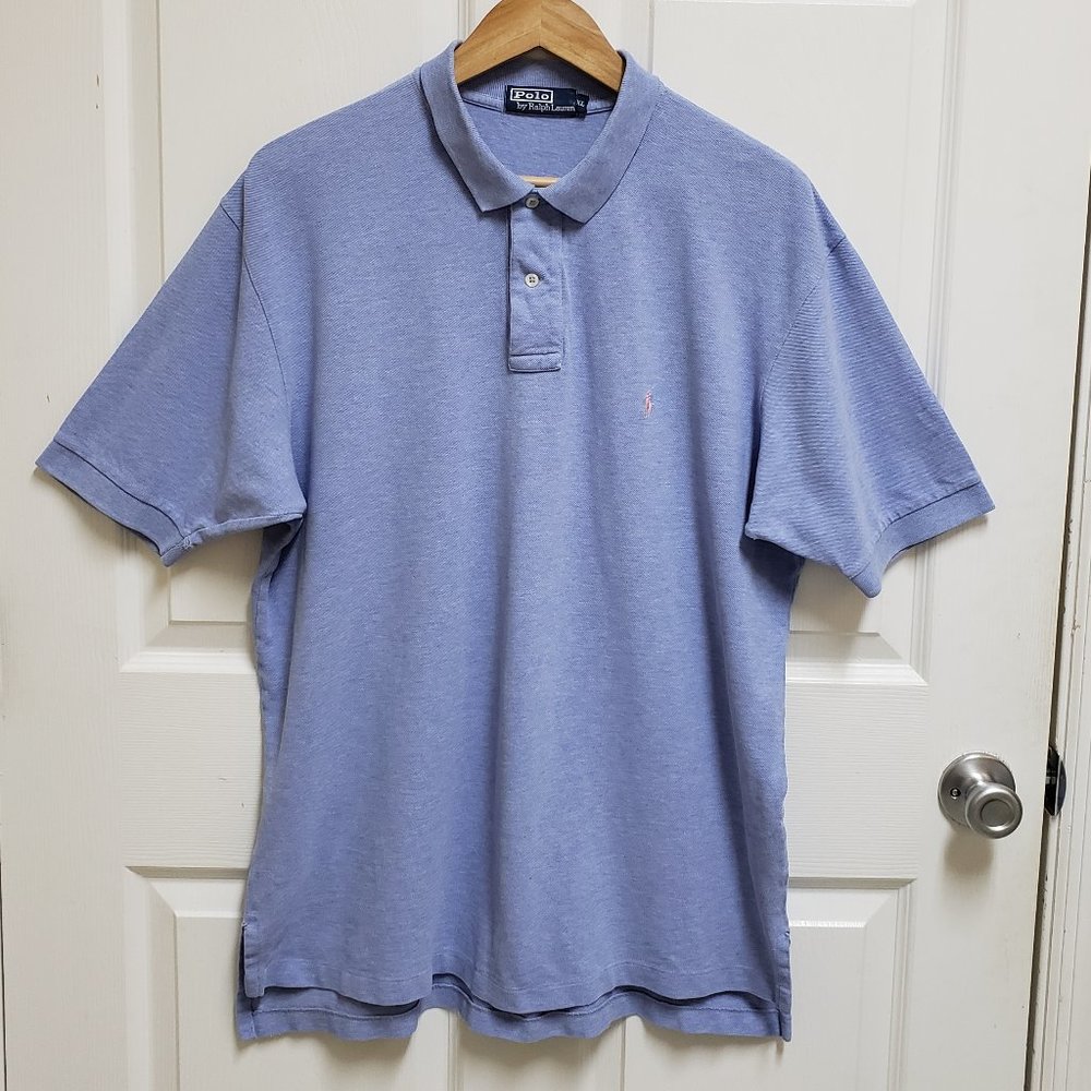 Polo Ralph Lauren Polo Shirt Mens Size XL Blue Cotton Short Sleeve Pony Preppy